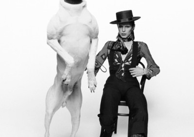 Terry O'Neill, David Bowie - Diamond Dogs, 1974 - Terry O'Neill: "Der Blitz erschreckte den Hund, so dass er danach schnappen wollte - eine Session für das Diamond Dogs-Album, Galerie Stephen Hoffman, Munich