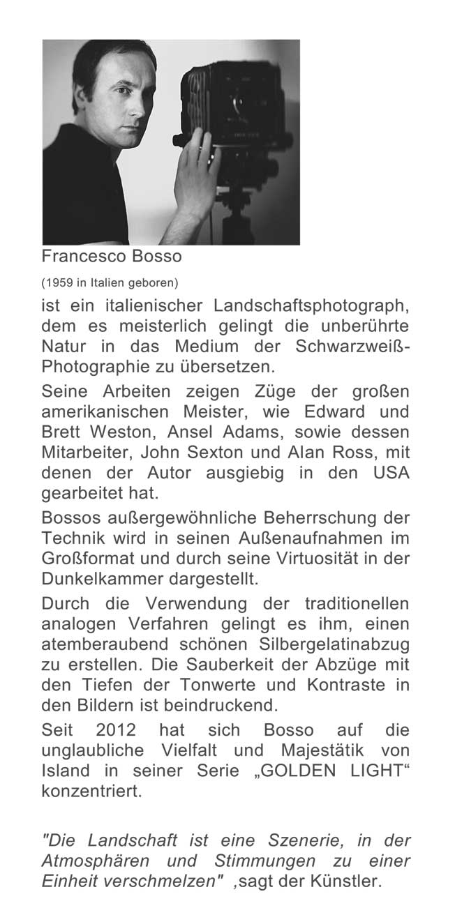 Francesco Bosso, Ausstellung "Golden Light" im Jahr 2012 in der Galerie Stephen Hoffman in München