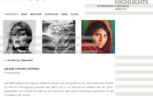 Galerie Stephen Hoffman auf der HIGHLIGHTS Internationale Kunstmesse München 2020