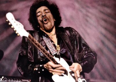 Baron Wolman, Jimi Hendrix performs at the Fillmore West in San Francisco, February 1968, Galerie Stephen Hoffman, Munich