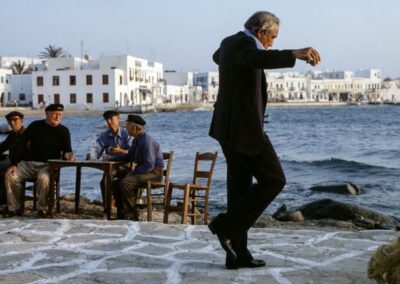 Eva Sereny - Anthony Quinn as shipping magnate Onassis on the film set of "The Greek Tycoon", Mykonos, Greece, 1978, Galerie Stephen Hoffman
